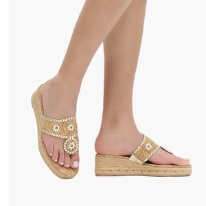 JACK ROGERS Mid Wedge 8.5 sandal in gold/cork
